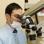 Doctor Pelayo with microscope
